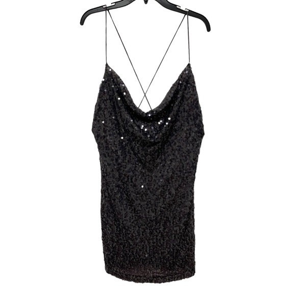 WAYF | Midnight Sequined Gray Dress XL - Picture 3 of 5